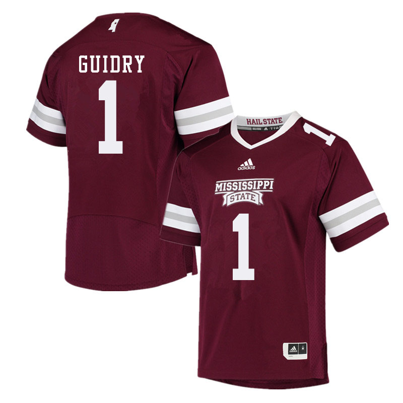 Men #1 Stephen Guidry Mississippi State Bulldogs College Football Jerseys Sale-Maroon